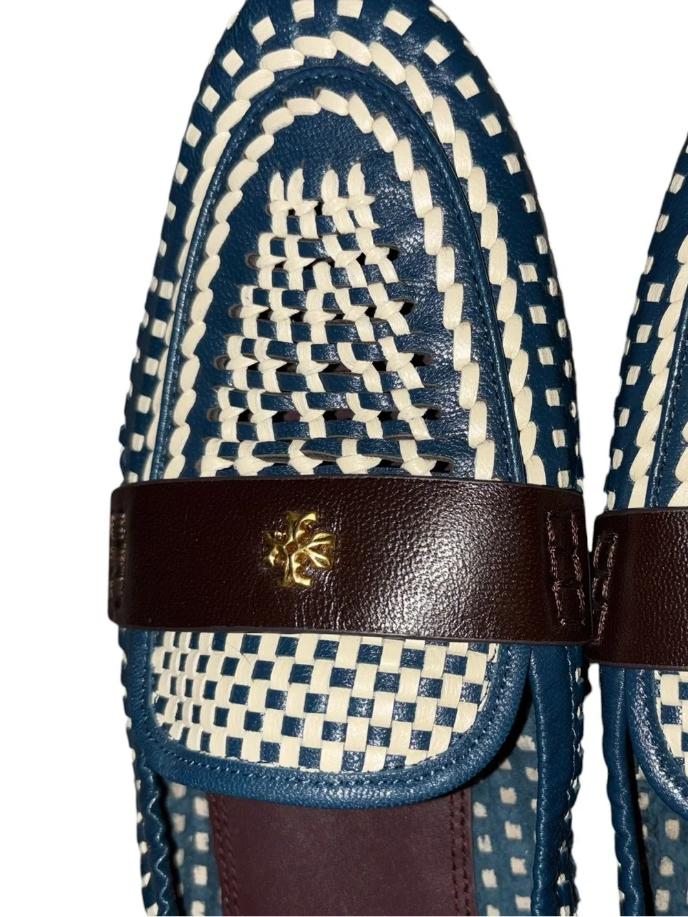 Tory Burch Woven Leather Ballet Loafers